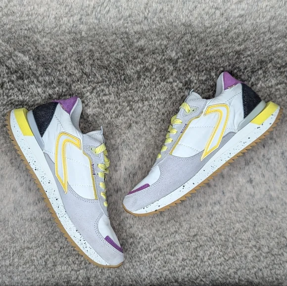 Zero Cent Cinq Runnix Trim Sneakers Grey Yellow Women's 37 - Picture 9 of 10